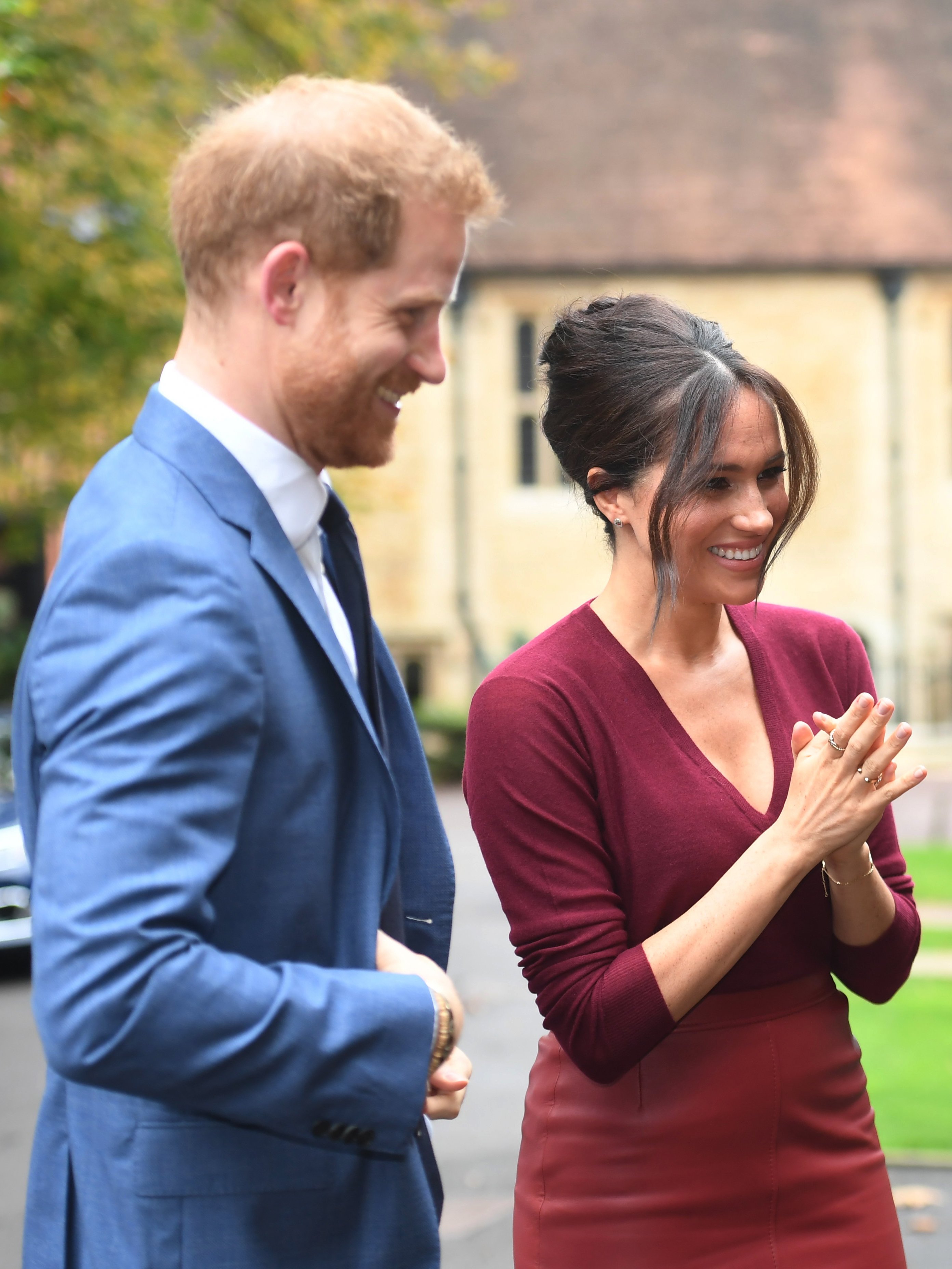 Meghan Markle and Prince Harry attend a roundtable discussion at Windsor Castle on October 25, 2019, in Windsor, England | Source: Getty Images